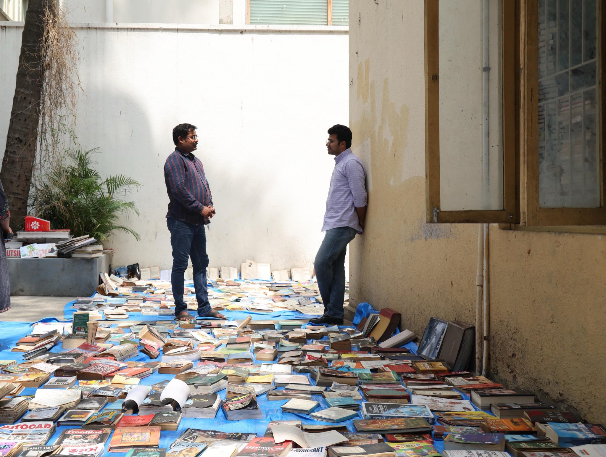 Tejasvi Surya inside Bookworm bookstore