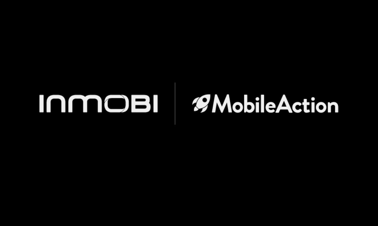 InMobi and MobileAction co-branded acquisition announcement card