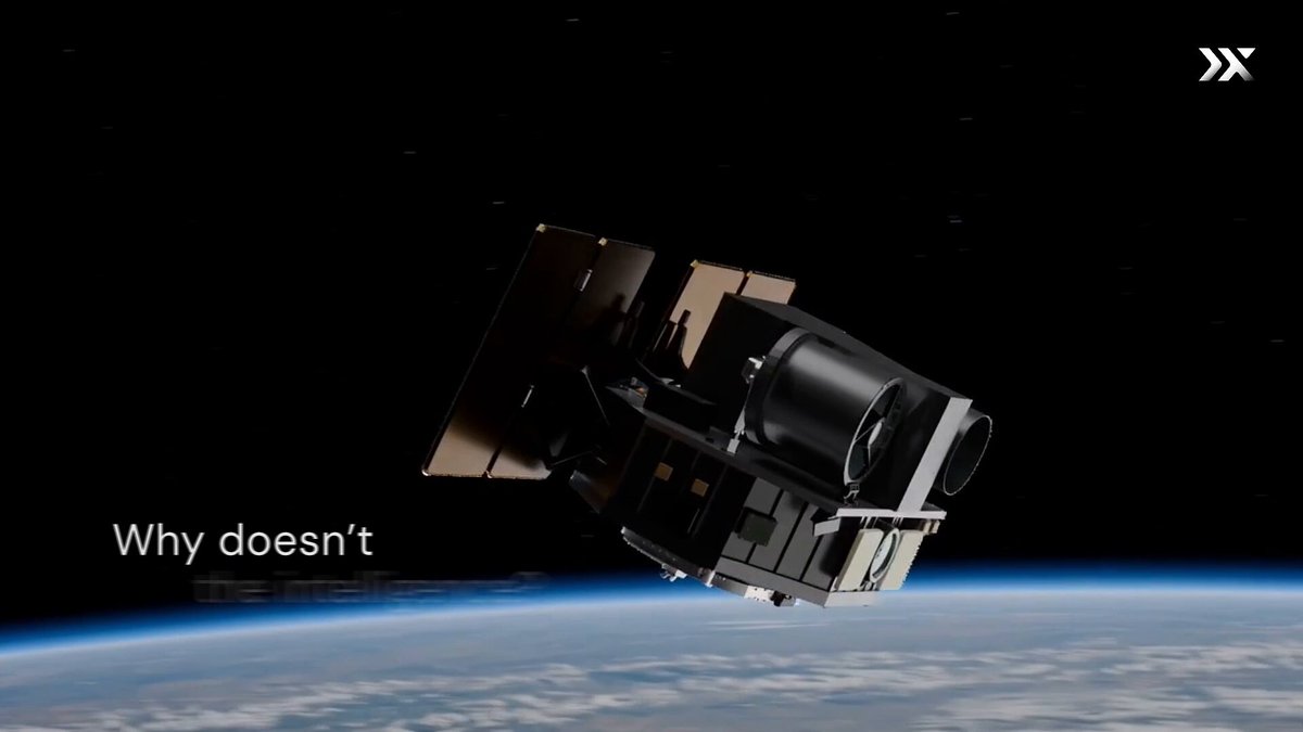 Animation of a satellite constellation orbiting a green grid representation of Earth