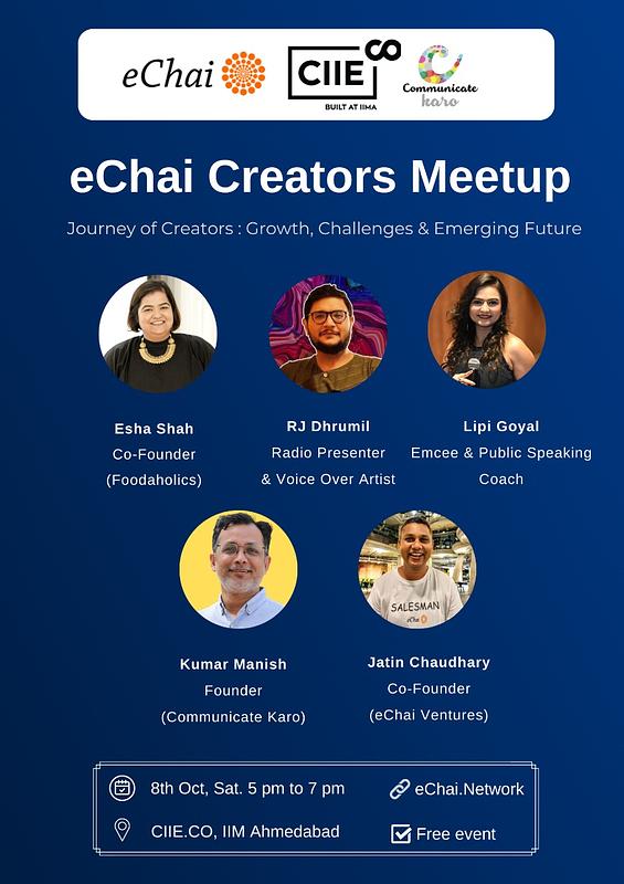 Cover for eChai Creators Meetup in Ahmedabad