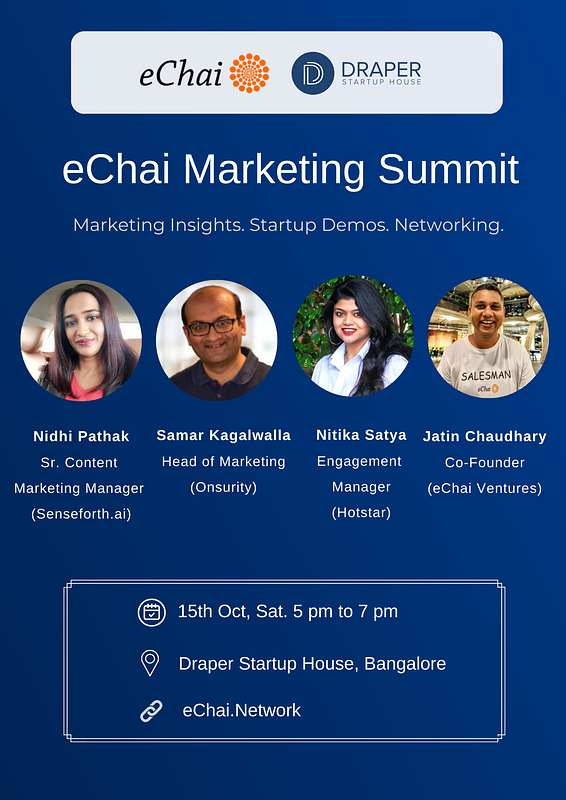 Cover for eChai Marketing Summit in Bangalore