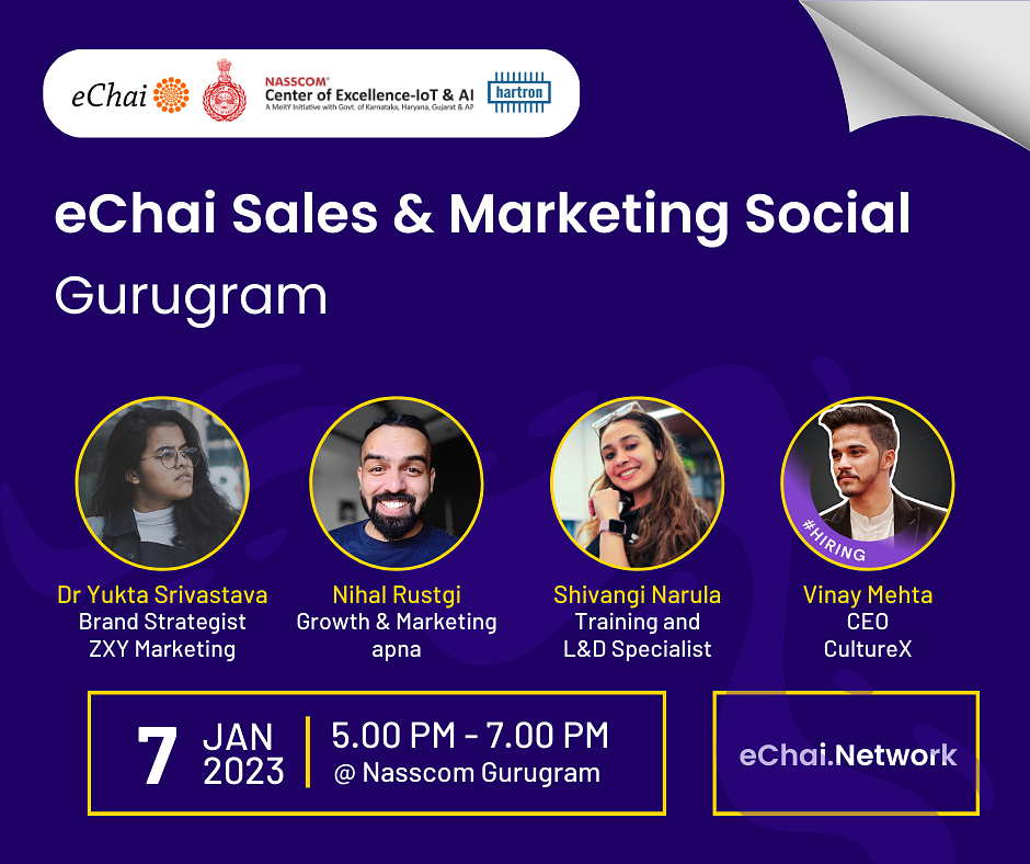 Cover for eChai Sales & Marketing Social in Gurugram w/ Nasscom CoE