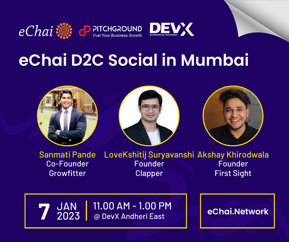 Cover for eChai D2C Social in Mumbai at DevX