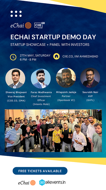 Cover for eChai Startup Demo Day in Ahmedabad