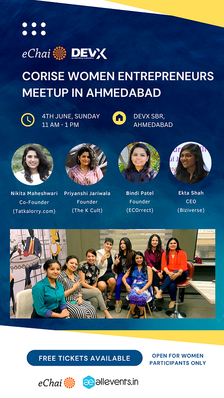 Cover for CoRise Women Entrepreneurs Meetup in Ahmedabad