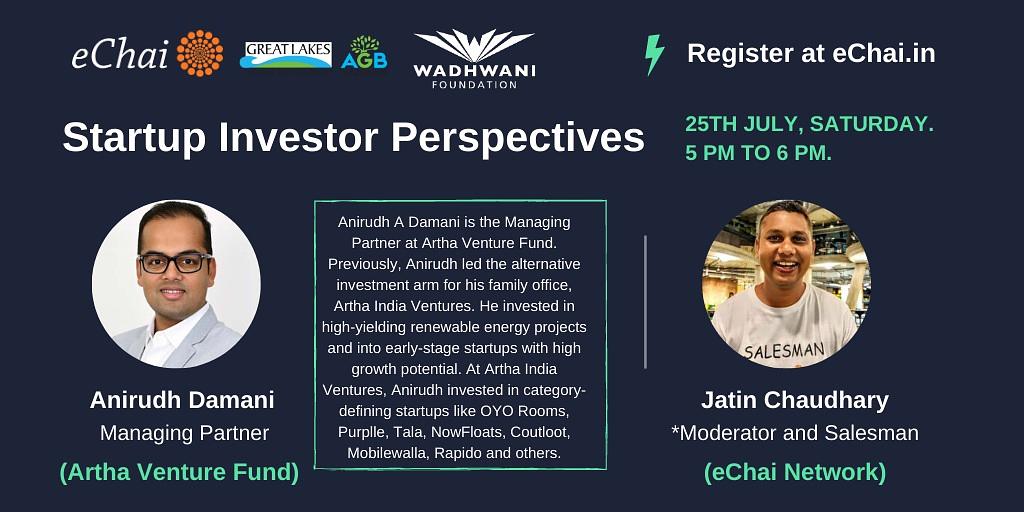Cover for Startup Investor Perspectives ft. Anirudh Damani (Artha Venture Fund)