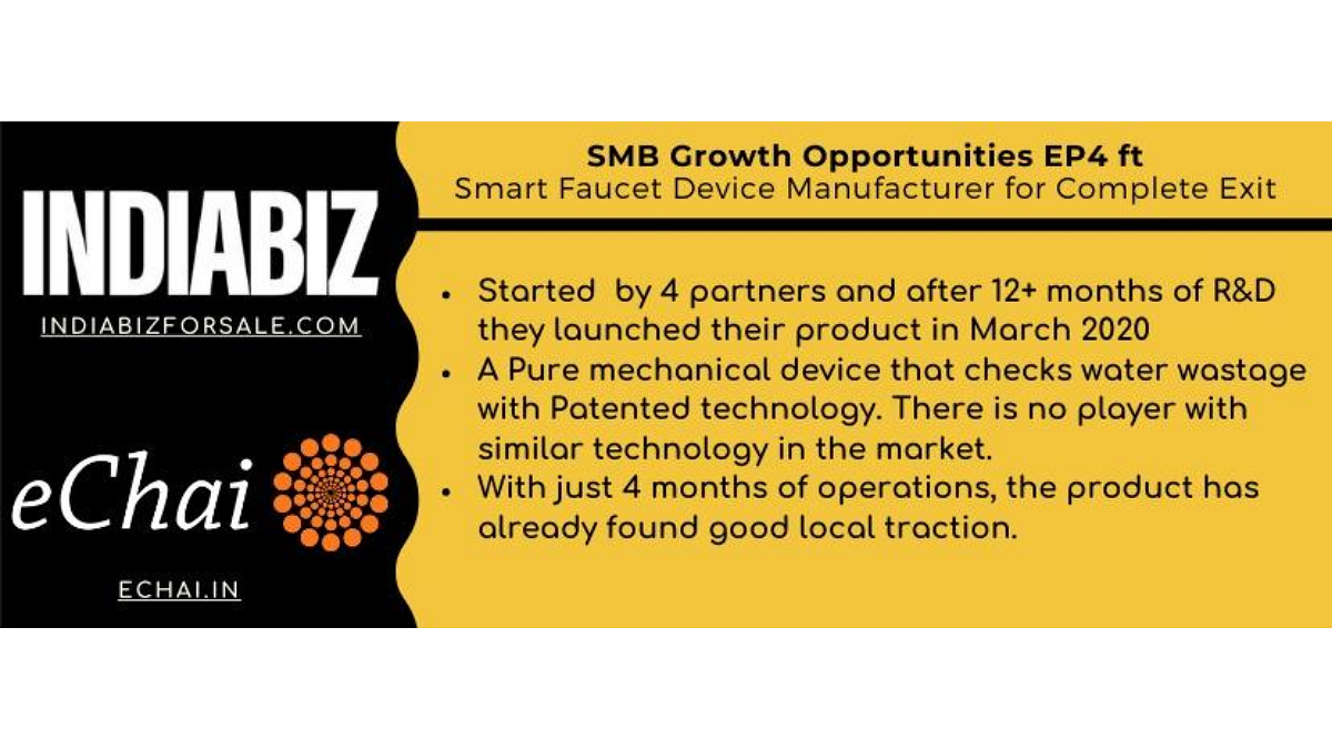 Cover for Ep4 of SMB Growth Opportunities ft. Smart Faucet Device Manufacturer for Complete Exit