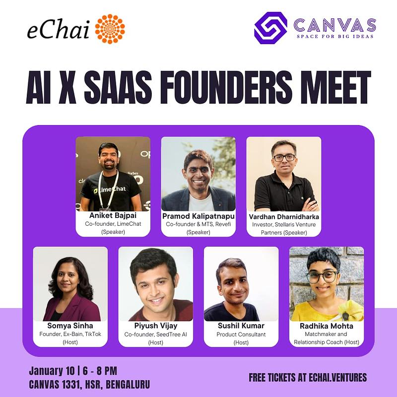 Cover for AI x SaaS Founders Meetup : Bengaluru Edition