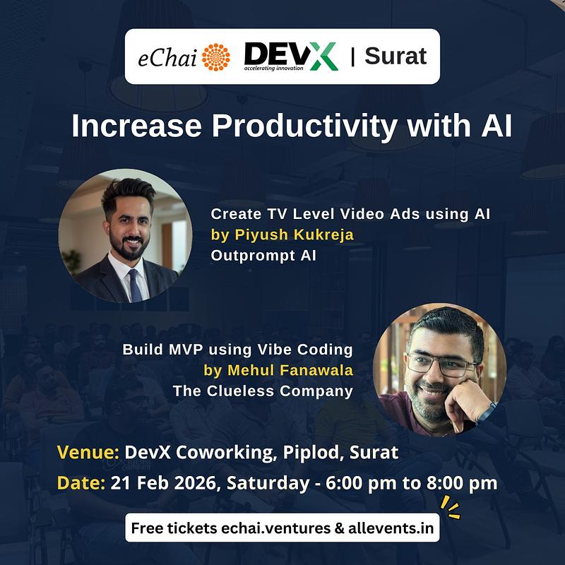 Cover for eChai Vibe Coding Meetup : Surat Edition