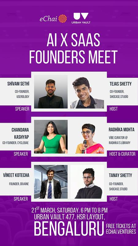 Cover for AI x SaaS Founders Meetup : Bengaluru Edition