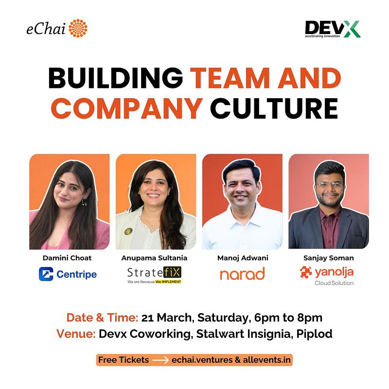 Cover for Building Startup Teams and Company Culture : Surat Edition