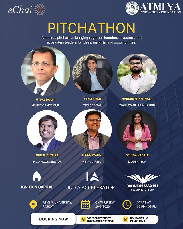 Cover for eChai Pitchathon x Atmiya Innovations Foundation