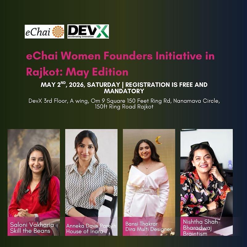 Cover for eChai Women Founders Initiative in Rajkot: May Edition