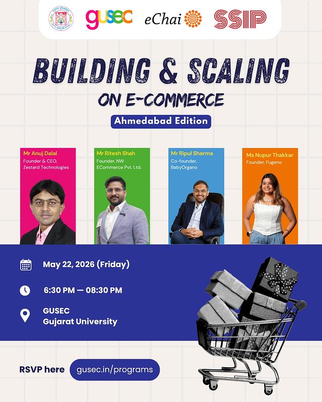 Cover for Building and Scaling on Ecommerce : Ahmedabad Edition