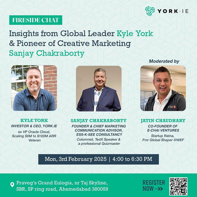 Cover for Fireside Chat Insights from Global Leader Kyle York & Pioneer of Creative Marketing Sanjay Chakraborty