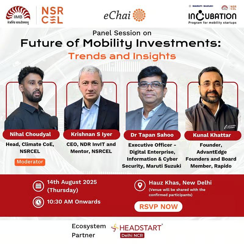 Cover for Panel Session and Networking | Future of Mobility Investments: Trends and Insights