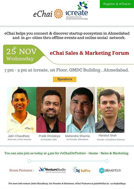 Cover for eChai Sales & Marketing Forum - Week 4. Nov 2015.