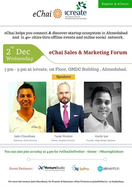 Cover for eChai Sales & Marketing Forum - Week 1. Dec 2015.