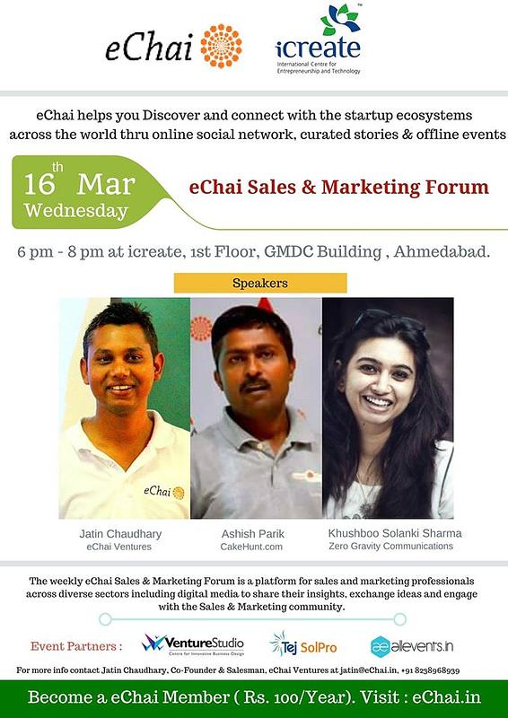 Cover for eChai Sales & Marketing Forum - Week 3. March 2016