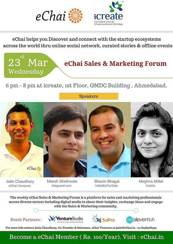 Cover for eChai Sales & Marketing Forum - Week 4. March 2016
