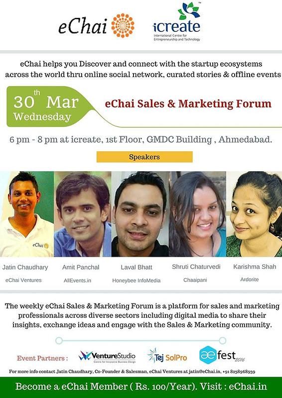 Cover for eChai Sales & Marketing Forum - Week 5. March 2016