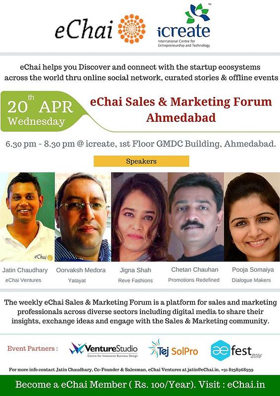 Cover for eChai Sales & Marketing Forum - Week 3. April 2016
