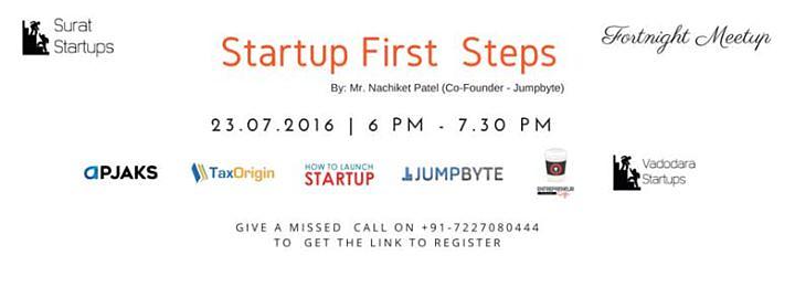 Cover for Startup First Steps - Surat Startups Fortnight Meetup
