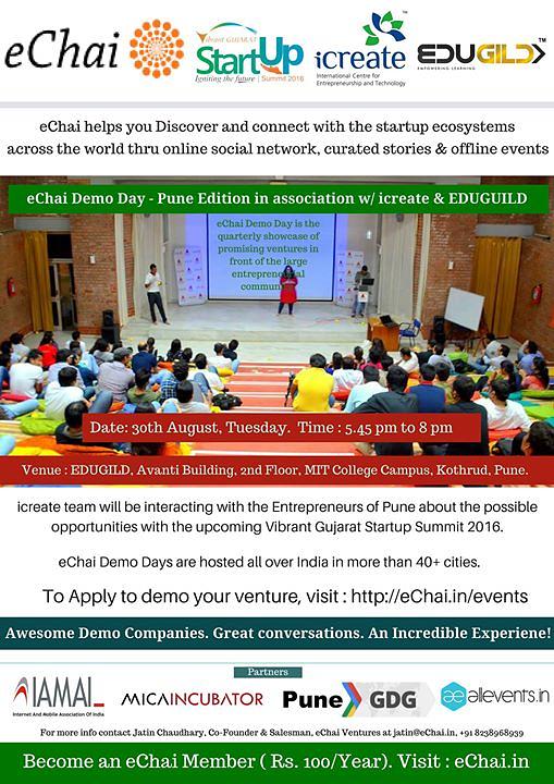 Cover for ★ eChai Demo Day - Pune Edition in association with icreate & EduGuild ★