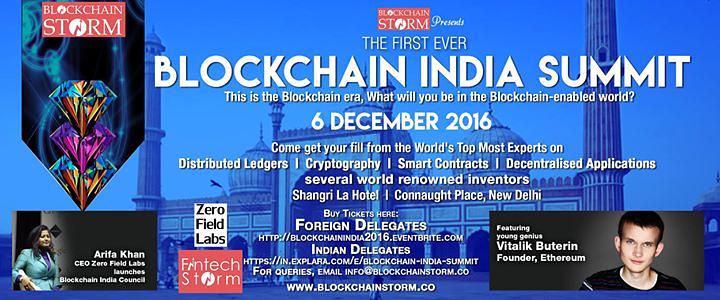 Cover for Blockchain India Summit - New Delhi 6 December 2016