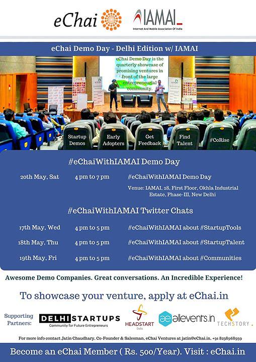 Cover for Calling Delhi Startups : eChai Demo Day at IAMAI