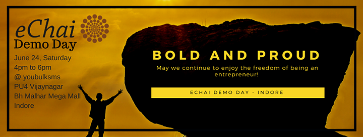 Cover for Calling Indore Startups : eChai Demo Day with YourBulkSms