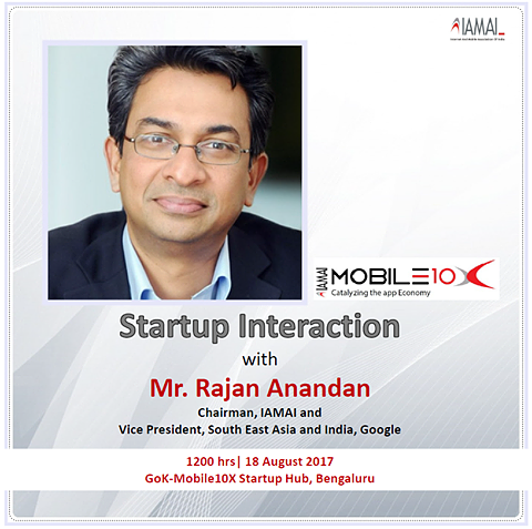 Cover for Startup Interaction with Rajan Anandan, Chairman, IAMAI and VP, South East Asia & India, Google