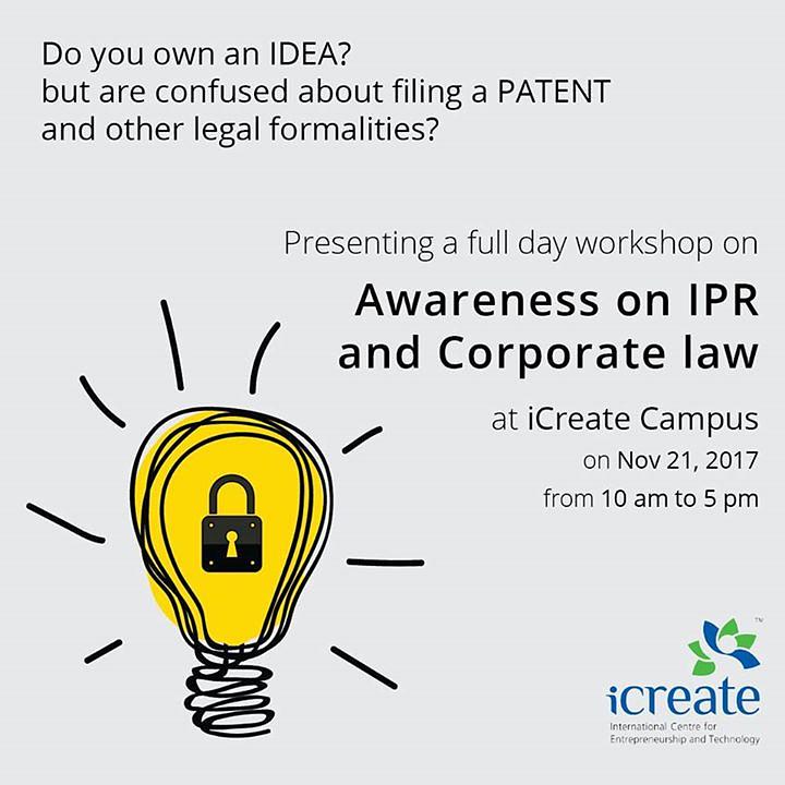 Cover for Awareness on IPR and Corporate Law