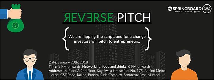 Cover for Reverse Pitch & Launch Party at 91springboard BKC