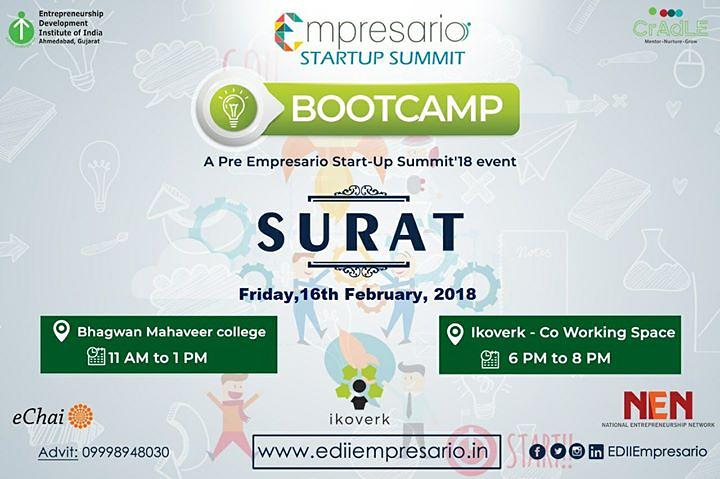 Cover for BOOT CAMP - A Pre Empresario Start Up Summit'18 Event SURAT!