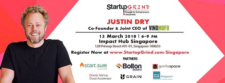 Cover for Startup Grind Hosts Justin Dry (Vinomofo)