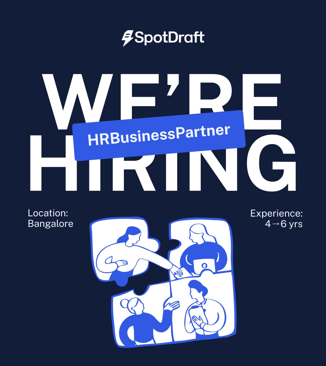 SpotDraft HR Business Partner hiring graphic